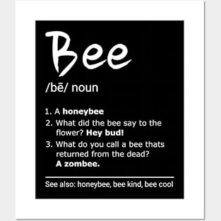 Bee Definition Fun Bees Jokes DEF-2 Posters and Art